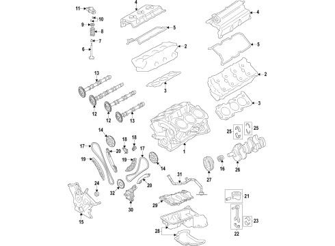 2021 Jeep Gladiator Engine Parts, Mounts, Cylinder Head & Valves, Camshaft & Timing, Variable Valve Timing, Oil Cooler, Oil Pan, Oil Pump, Adapter Housing, Crankshaft & Bearings, Pistons, Rings & Bearings INSULATOR-Engine Mount Diagram for 68284621AC