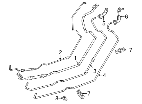 2020 Dodge Durango Rear A/C Lines Clip-A/C Line Diagram for 68103040AA