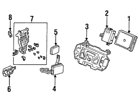 1996 Honda Accord Powertrain Control Control Module, Engine Diagram for 37820-P0J-L01