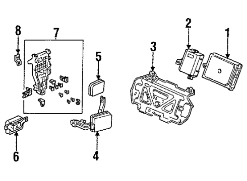 1996 Honda Accord Powertrain Control Control Module, Engine Diagram for 37820-P0J-L11