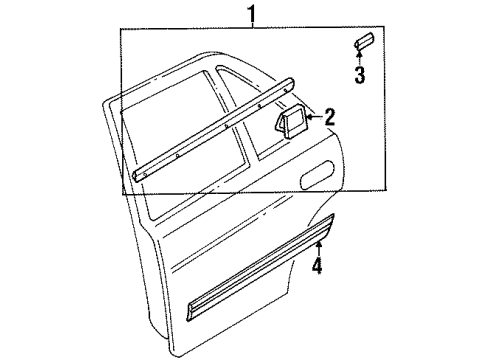 1997 Kia Sephia Exterior Trim - Rear Door Protector-NO3, RH Diagram for 0K24150683AXX