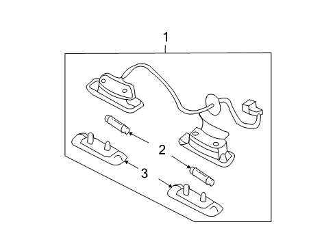 2011 Hyundai Accent Bulbs Lamp Assembly-License Plate Diagram for 92501-3J100