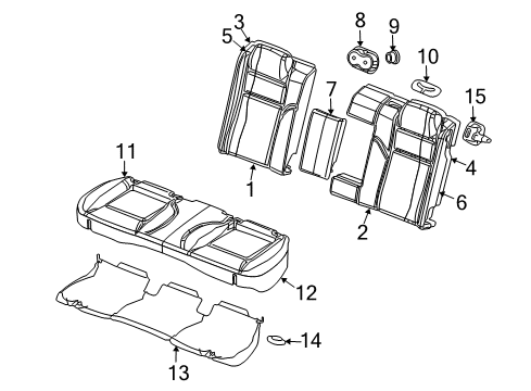 2008 Chrysler 300 Rear Seat Components Seat Cushion Foam Diagram for 5174662AA