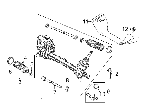 2013 Ford C-Max Steering Column & Wheel, Steering Gear & Linkage Shield Diagram for CP9Z-3C567-A