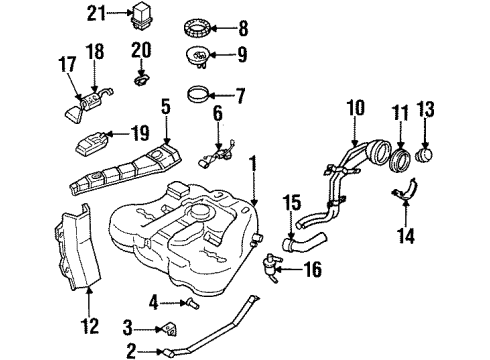 1995 Nissan Altima Fuel Supply Fuel Pump Diagram for 17042-1E400BC