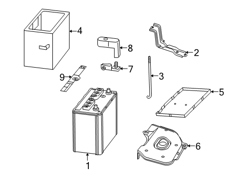 2010 Toyota Highlander Battery Battery Hold Down Diagram for 74404-48080