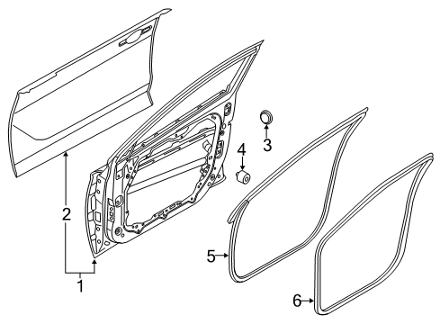 2019 Hyundai Elantra GT Front Door Weatherstrip Assembly-Front Door Side LH Diagram for 82130-G3000