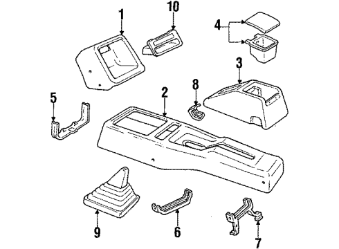 1988 Hyundai Excel Center Console Boot Assembly-Gear Shift Lever Diagram for 84660-21260-AM
