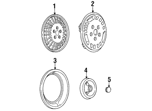 1985 Pontiac Grand Am Wheel Covers & Trim Wheel Trim Cover Assembly Diagram for 22535802