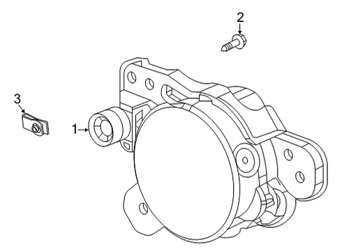 2022 Buick Encore GX Fog Lamps Fog Lamp Assembly Diagram for 42737706