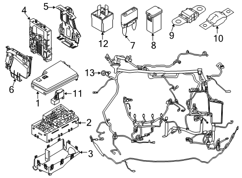 2014 Ford Focus Fuse & Relay Top Cover Diagram for CV6Z-14A003-AA