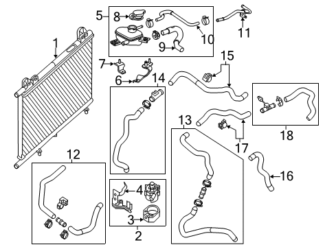 2016 Infiniti QX60 Inverter Cooling Components Sub Radiator Assembly Diagram for 21457-3JV0A