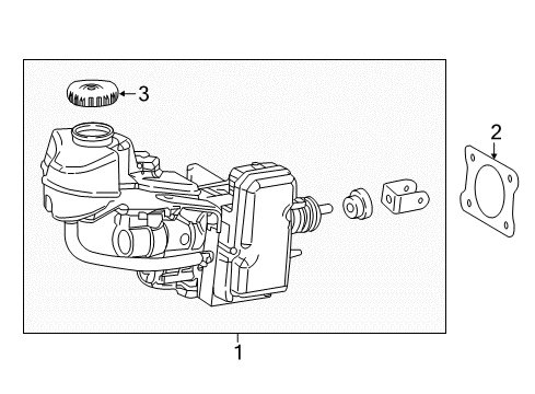 2022 Toyota Prius Prime Dash Panel Components Master Cylinder Assembly Diagram for 47050-47G00