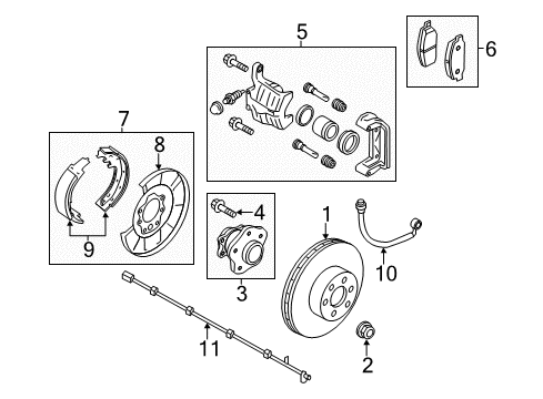 2012 Nissan Juke Parking Brake Cable Assembly-Parking Brake, Front Diagram for 36402-1KA3A
