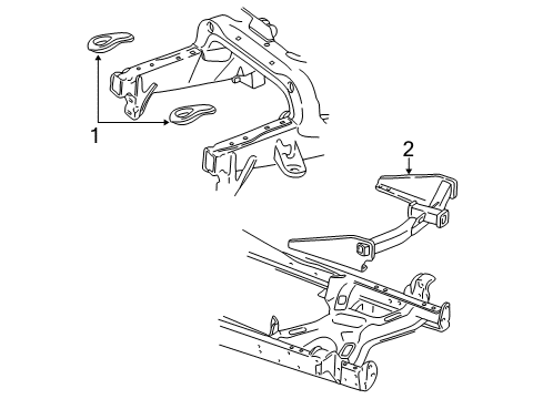 2001 Ford F-250 Super Duty Tow Hook & Hitch Tow Hook Diagram for YC3Z-17N808-AA
