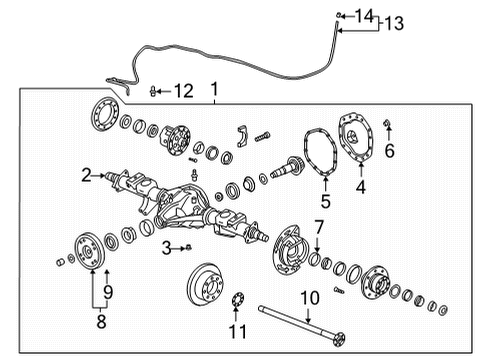 2021 GMC Sierra 2500 HD Axle Housing - Rear Vent, Rear Axle Diagram for 15743069