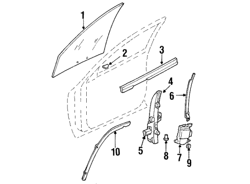 2001 Oldsmobile Aurora Front Door Weatherstrip Asm-Front Side Door Upper Auxiliary Diagram for 25646056