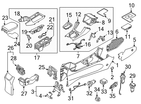2020 Hyundai Elantra GT Parking Brake Cover Assembly-Console Upper Rear Diagram for 84655-G3010-TRY