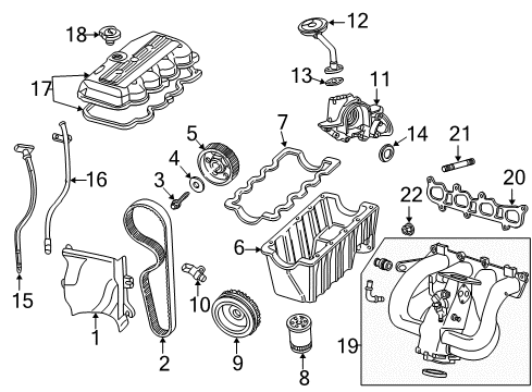 2002 Ford Focus Filters Timing Belt Bolt Diagram for E7FZ-6K252-A