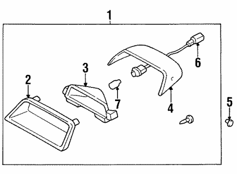 1995 Kia Sephia High Mount Lamps Lamp-HMSTOP Diagram for 0K24A5158070