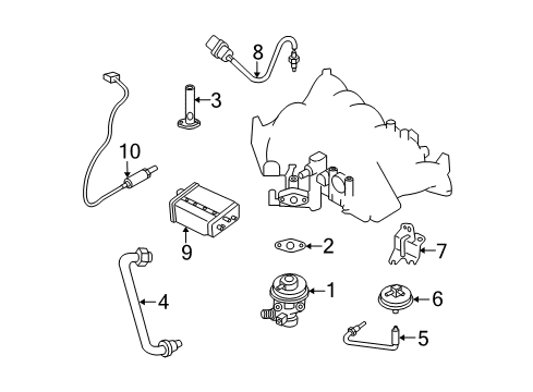 2002 Nissan Xterra Powertrain Control EGR Guide Tube Diagram for 14713-0W000