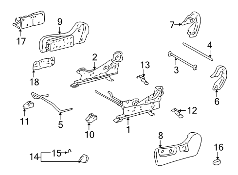 Diagram for 2001 Toyota Highlander Tracks & Components 