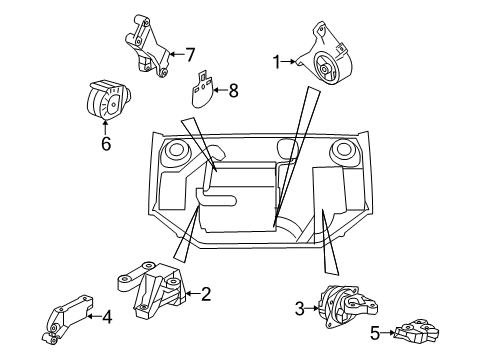 2008 Saab 9-3 Engine Mounting Side Bracket Diagram for 9156953