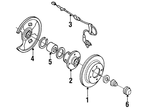 1990 Nissan 240SX Front Brakes Ring-Snap Diagram for 01542-00031