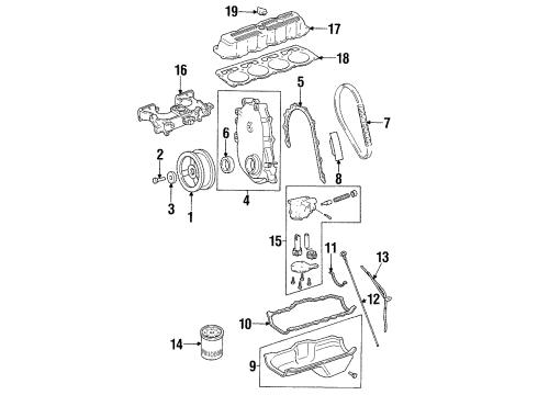 1997 Jeep Cherokee Intake Manifold Gasket-INTAKE/EXHAUST Manifold Diagram for 53010238