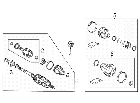 2021 Toyota Sienna Drive Axles - Front Axle Assembly Diagram for 43420-08120