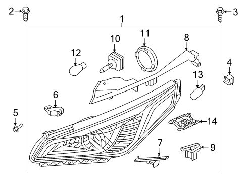 2017 Hyundai Sonata Bulbs Ballast Assembly-Headlamp Diagram for 92190-E6020