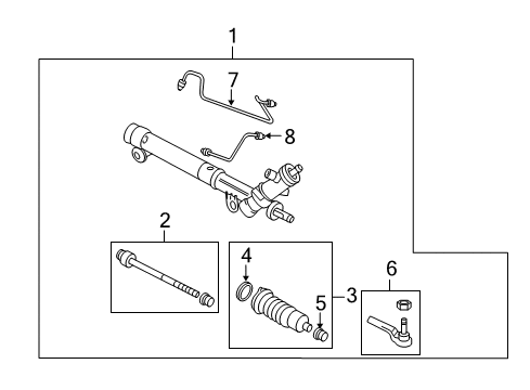 2008 Saturn Vue P/S Pump & Hoses, Steering Gear & Linkage Gear Assembly Diagram for 25880224