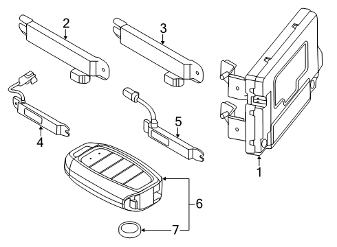 2021 Hyundai Palisade Electrical Components Smart Key Fob Diagram for 95440-S8010