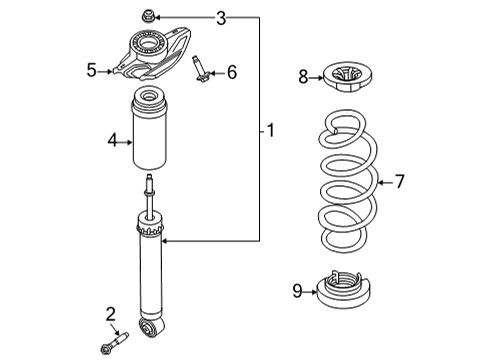 2021 Nissan Rogue Shocks & Components - Rear Spring-Rear Suspension Diagram for 55020-6RR1E