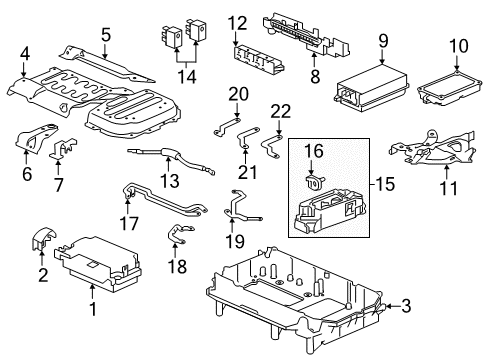 2015 Honda CR-Z Electrical Components Sensor Assembly, Battery Current Diagram for 1K530-RW0-003