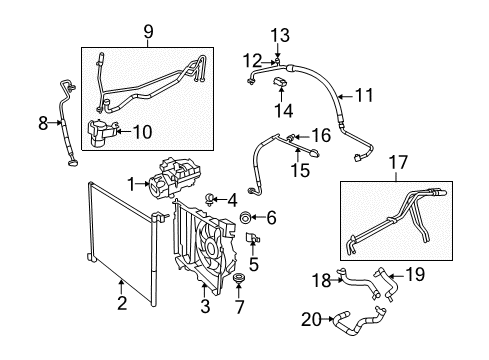 2009 Dodge Durango A/C Condenser, Compressor & Lines CLUTCHPKG-A/C Compressor Diagram for 68032119AA