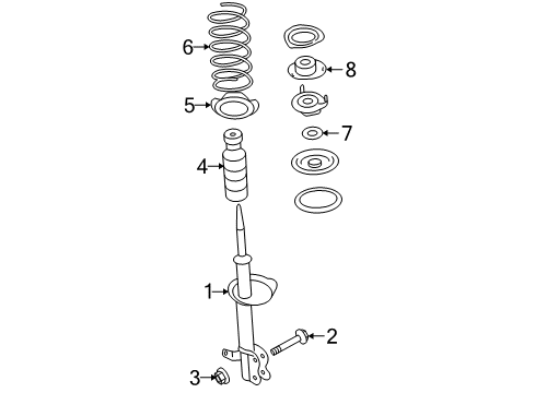 2007 Nissan Altima Struts & Components - Front STRUT Kit, Front Suspension Diagram for E4302-JA00B