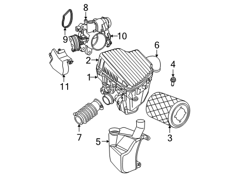 2002 Dodge Neon Filters Air Cleaner Resonator Duct Diagram for 4891032AB