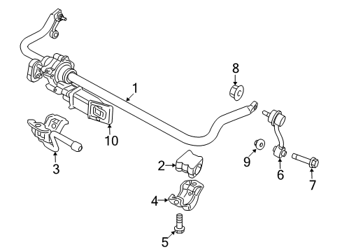 2018 Jeep Wrangler Stabilizer Bar & Components - Front Bolt-HEXAGON FLANGE Head Diagram for 6512411AA