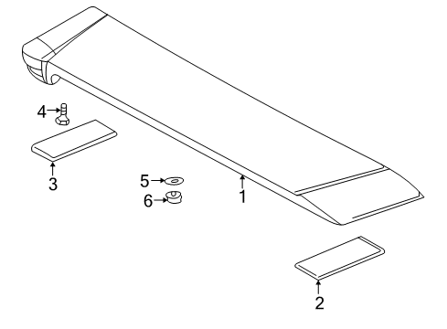 2003 Hyundai Elantra Rear Spoiler Pad-Rear Spoiler Diagram for 87256-2D000