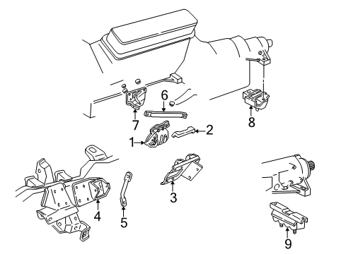 1996 Chevrolet K1500 Engine & Trans Mounting Bracket-Engine Mount Engine Side Diagram for 15730591