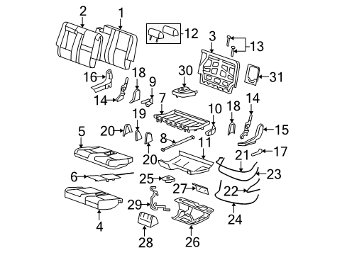 2011 GMC Yukon XL 1500 Heated Seats Lower Trim Diagram for 22772255