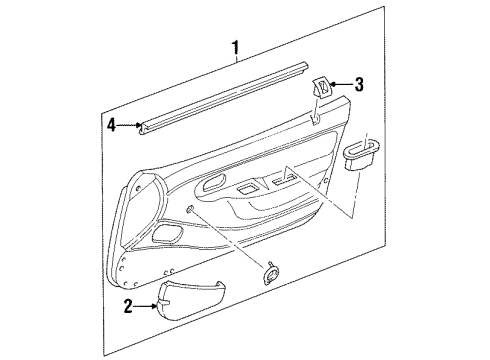 1994 Ford Aspire Interior Trim - Front Door Belt Weatherstrip Diagram for F4BZ6121457A