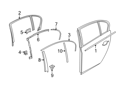 2008 BMW 528xi Exterior Trim - Rear Door Expanding Nut Diagram for 51337008408
