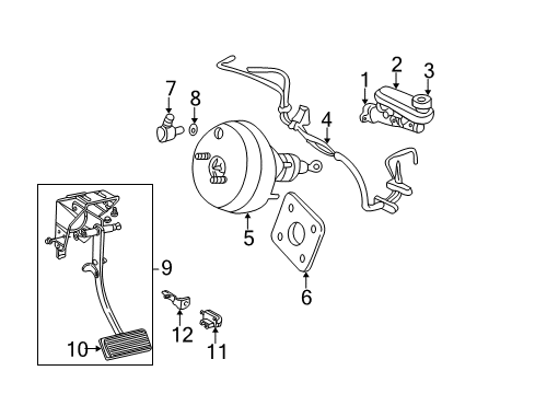 2004 Dodge Caravan Switches Brake Mastr Cylinder Diagram for 4721154AB