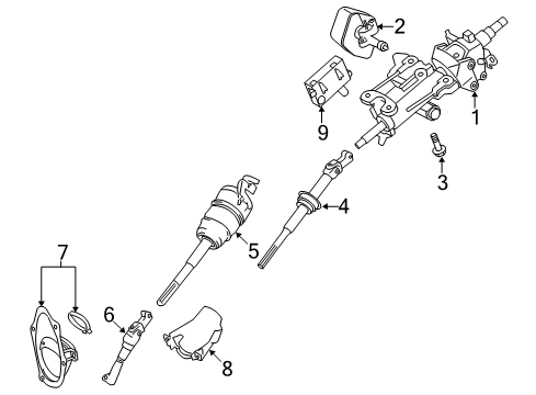 2017 Lexus RC F Steering Column & Wheel, Steering Gear & Linkage Actuator Assy, Steering Diagram for 45020-30B10