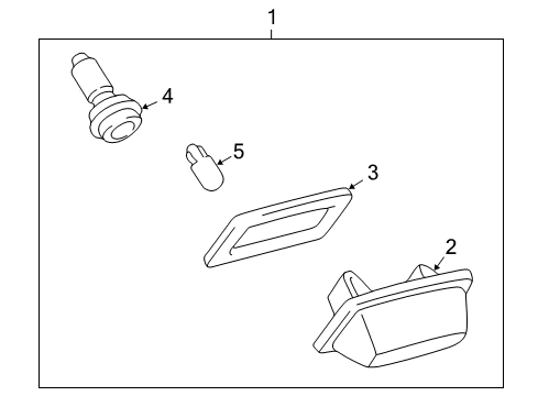 2003 Toyota Matrix Bulbs License Lamp Diagram for 81270-01070