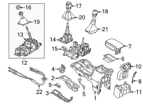 2018 Jeep Wrangler Console Boot-Gear Shift Lever Diagram for 6CK771X7AA