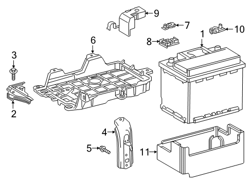 2019 Lexus ES350 Battery Support Bracket Diagram for 74401-33010
