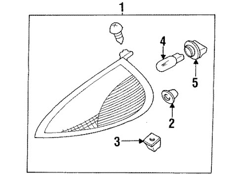 1995 Dodge Stealth Signal Lamps Lamp Pkg-Combination Diagram for MR124516